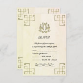 Gold Lotus Yoga RSVP Karte (Vorne/Hinten)