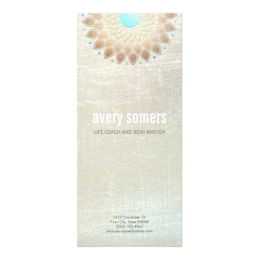 Gold Lotus Yoga und Medical Teacher Health Wellnes Werbekarte (Vorne)