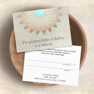 Gold Lotus Yoga und Meditation Referrationskarte Empfehlungskarte