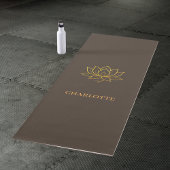 Gold-Lotusblumen-Name braun Yogamatte