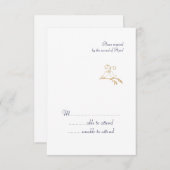 Gold Love Birds UAWG RSVP Karte (Vorne/Hinten)
