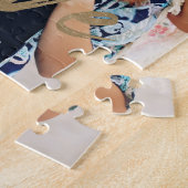 Gold Love Brush Script Overlay Couple Photo Memory Puzzle (Seite)