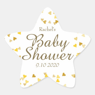 Gold Love Hearts Baby Shower / Streusel / Paare Stern-Aufkleber