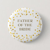 Gold Love Hearts Confetti Wedding Name Button (Vorderseite)