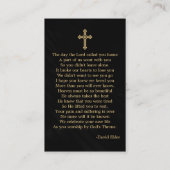 Gold Love Memory Beileid Beerdigung Danke Karte (Rückseite)