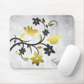 Gold Lovebirds Personalisiert Mouse Pad Mousepad (Mit Mouse)