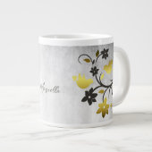 Gold Lovebirds Personalisierte Riesenkaffee Tasse (Vorderseite Rechts)