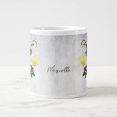 Gold Lovebirds Personalisierte Riesenkaffee Tasse (Vorderseite)