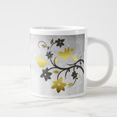 Gold Lovebirds Personalisierte Riesenkaffee Tasse (Rechts)