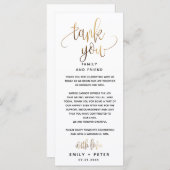 Gold Lovely Script Typografy Wedding Vielen Dank (Vorne/Hinten)