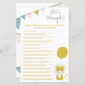 Gold Löwe, mischen wir uns! Baby Shower Game (Vorne/Hinten)