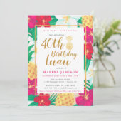 Gold-Luau-Party Einladungen (Stehend Vorderseite)