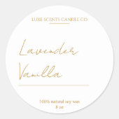 Gold & Lux Candle Round-Label Runder Aufkleber (Vorderseite)