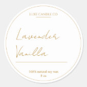 Gold & Lux Candle Round-Label Runder Aufkleber (Vorderseite)