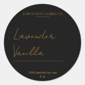 Gold & Lux Candle Round-Label Runder Aufkleber (Vorderseite)