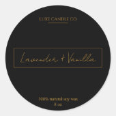 Gold & Lux Candle Round-Label Runder Aufkleber (Vorderseite)