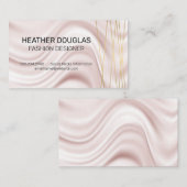 Gold Lux Moderne Linien | Seidengewebe Visitenkarte (Vorne/Hinten)