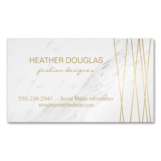Gold Lux Moderne mit Marmor Magnetische Visitenkarte (Vorderseite)