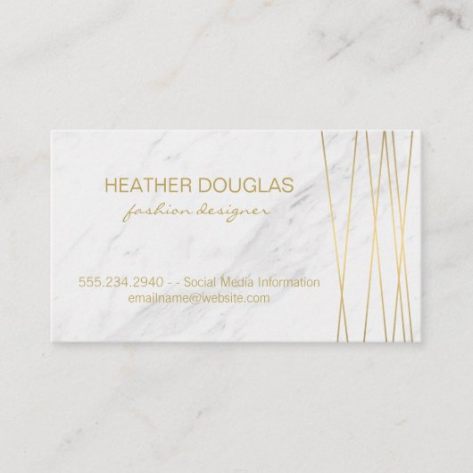 Gold Lux Moderne mit Marmor Visitenkarte (Vorderseite)