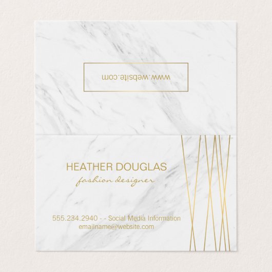 Gold Lux Moderne mit Marmor Visitenkarten (Außenseite Aufgefaltet)