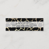 Gold Lux Muster Dunkelrot Mini Visitenkarte (Rückseite)