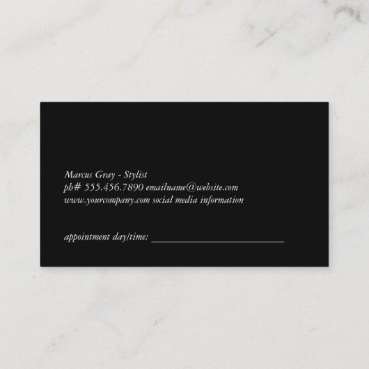 Gold Luxe Comb Hair Stylist Ernennung Terminkarte (Rückseite)