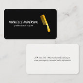 Gold Luxe Comb Hair Stylist Ernennung Terminkarte (Vorne/Hinten)