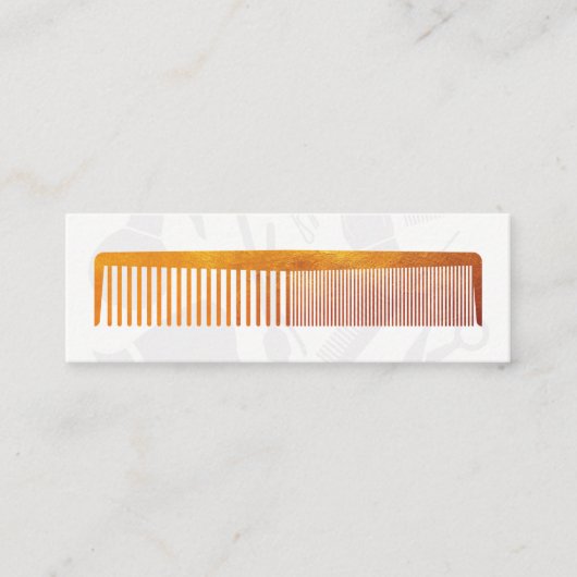 Gold Luxe Comb Hair Stylist Mini Visitenkarte (Vorderseite)