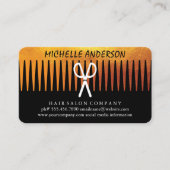 Gold Luxe Comb Scissors Hair Stylist Visitenkarte (Vorderseite)