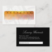 Gold Luxe Comb Shears Hair Stylist Ernennung Terminkarte (Vorne/Hinten)