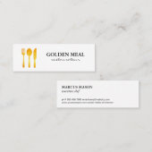 Gold Luxe Food Utensils Monogram Mini Visitenkarte (Vorne/Hinten)