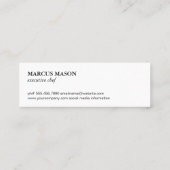 Gold Luxe Food Utensils Monogram Mini Visitenkarte (Rückseite)