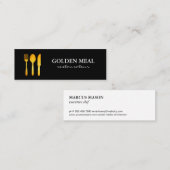 Gold Luxe Food Utensils Monogram Mini Visitenkarte (Vorne/Hinten)