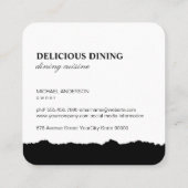 Gold Luxe Food Utensils Quadratische Visitenkarte (Rückseite)