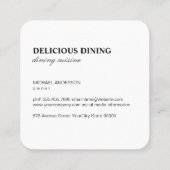 Gold Luxe Food Utensils Quadratische Visitenkarte (Rückseite)