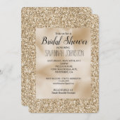 Gold Luxe Glitzer Einladung (Vorne/Hinten)