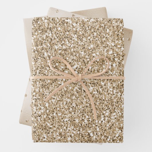 Gold Luxe Glitzer Geschenkpapier Set (Beispiel)