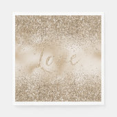 Gold Luxe Glitzer Liebe Serviette (Vorderseite)