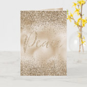 Gold Luxe Glitzer Peace Karte (Gelbe Blume)