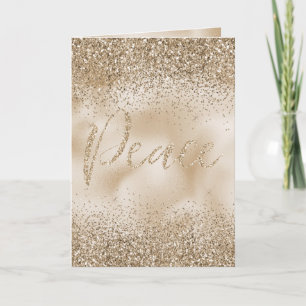 Gold Luxe Glitzer Peace Karte