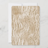 Gold Luxe Glitzer Zebra Print Einladung (Rückseite)