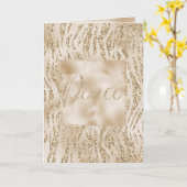 Gold Luxe Glitzer Zebra Print Peace Christmas Karte (Gelbe Blume)