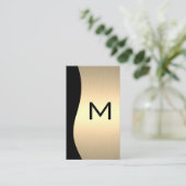 Gold Luxe Monogram | Metallic Visitenkarte (Stehend Vorderseite)