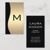 Gold Luxe Monogram | Metallic Visitenkarte (Vorne/Hinten)