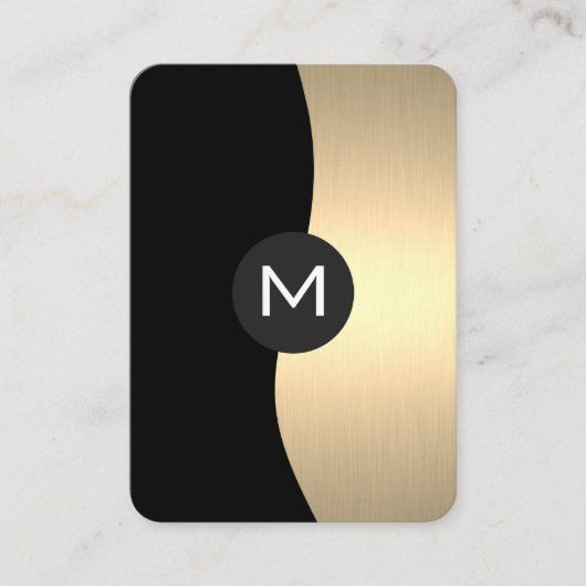 Gold Luxe Monogram Visitenkarte (Vorderseite)