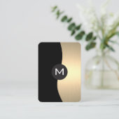 Gold Luxe Monogram Visitenkarte (Stehend Vorderseite)