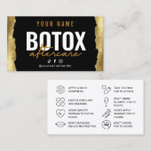 Gold Luxury Botox Aftercare Card Visitenkarte (Vorne/Hinten)