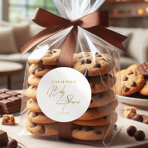 Gold Luxury Calligraphy Baby Shower Sticker