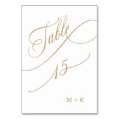Gold Luxury Calligraphy Wedding Number 15, Tischnummer (Rückseite)