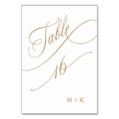 Gold Luxury Calligraphy Wedding Number 16, Tischnummer (Vorderseite)